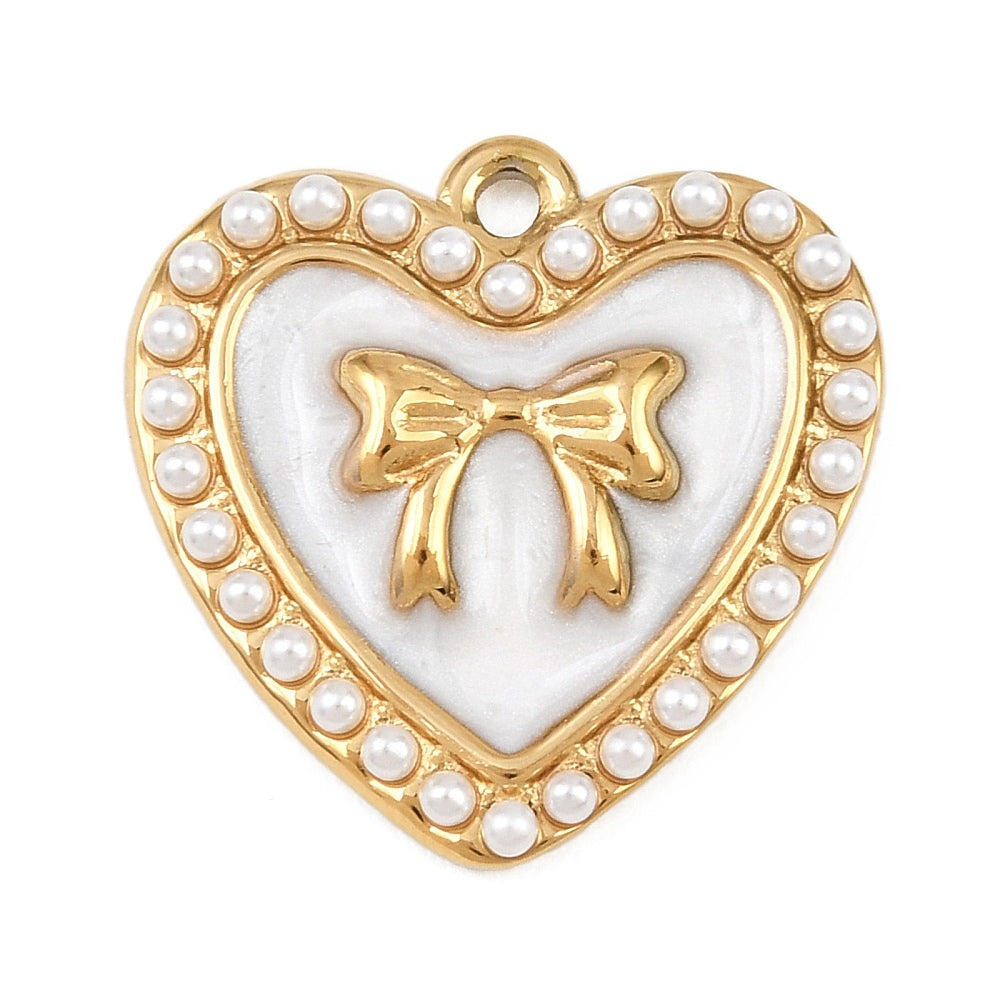 Gold Pearl Heart