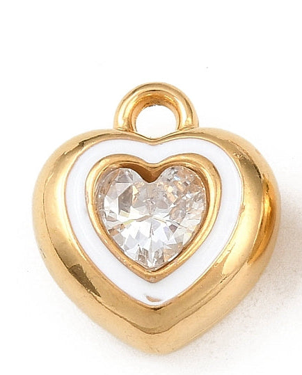 Gold White Heart