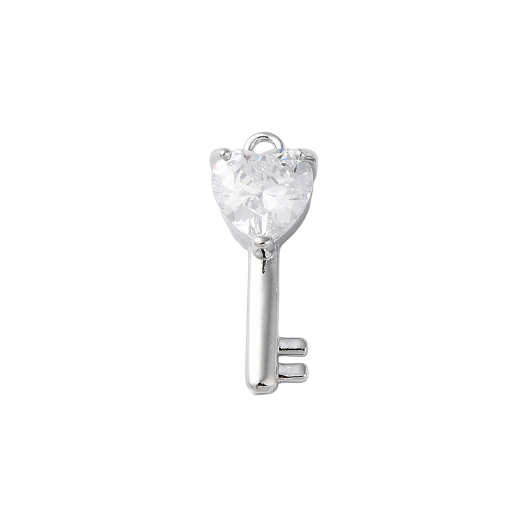 Silver Heart Key