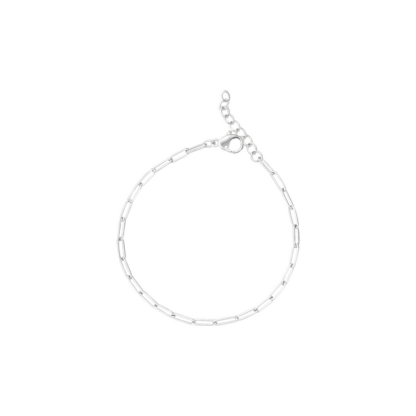 Dainty Silver Paperclip Bracelet