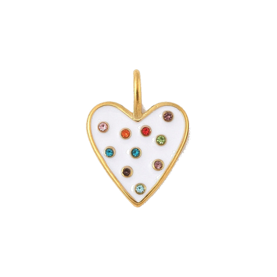 White Polkadot Heart