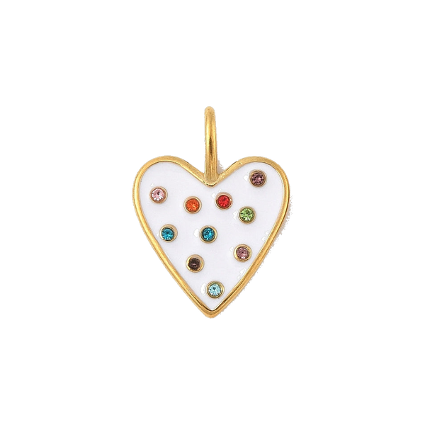 White Polkadot Heart