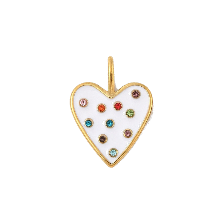 White Polkadot Heart