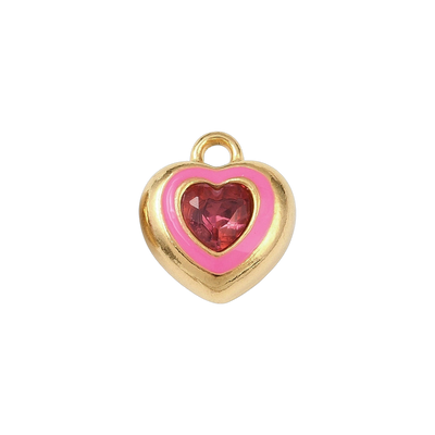 Hot Pink Bezel Heart