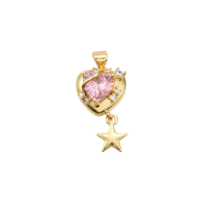 Gold Pink Heart & Star