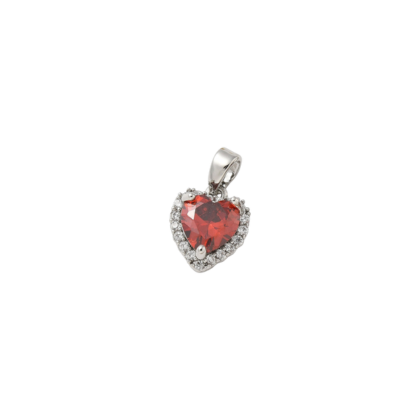 Silver Red Heart