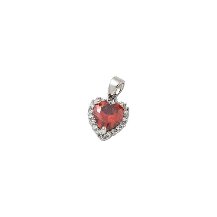 Silver Red Heart