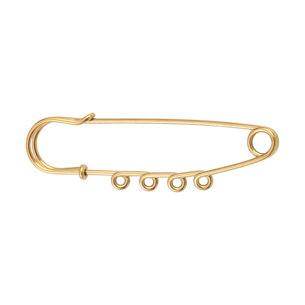 Gold Safety Pin Brooch