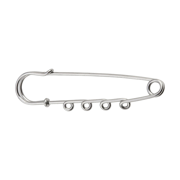Silver Safety Pin Brooch
