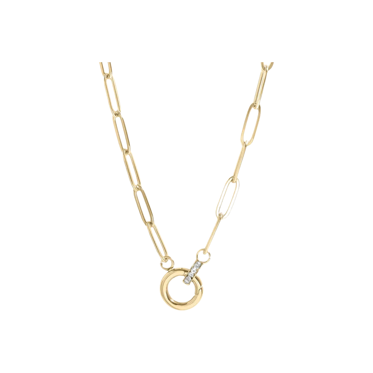 Gold Paperclip Carabiner Necklace