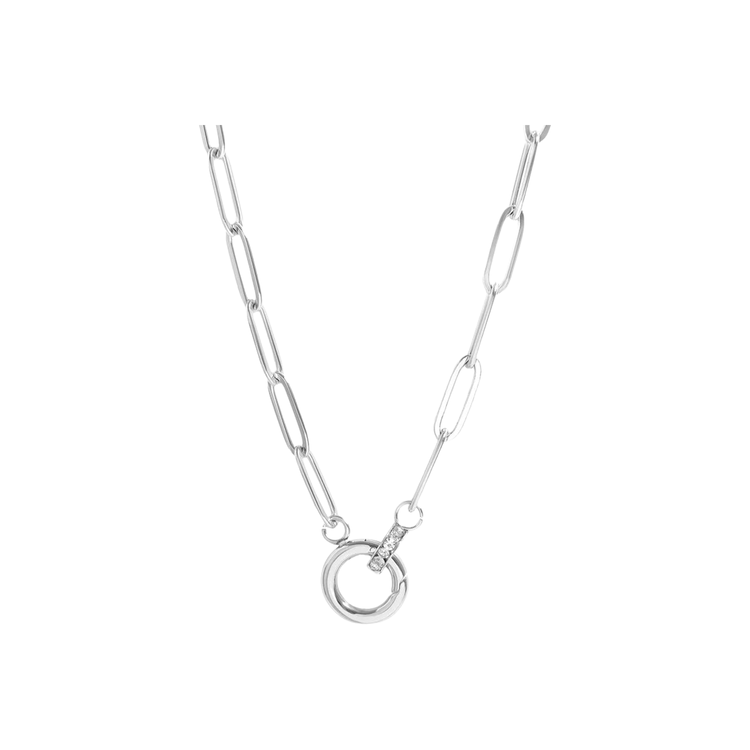 Silver Paperclip Carabiner Necklace