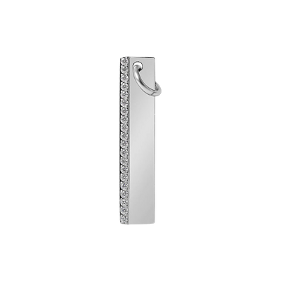 Silver CZ Bar