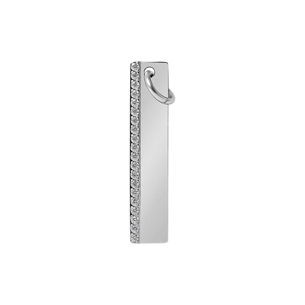 Silver CZ Bar