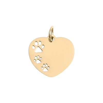 Gold Paw Print Heart