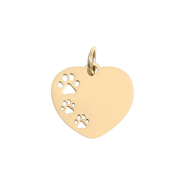 Gold Paw Print Heart