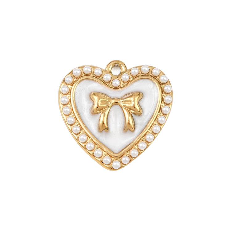 Gold Pearl Heart