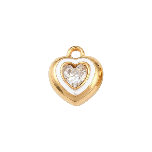 Gold White Heart