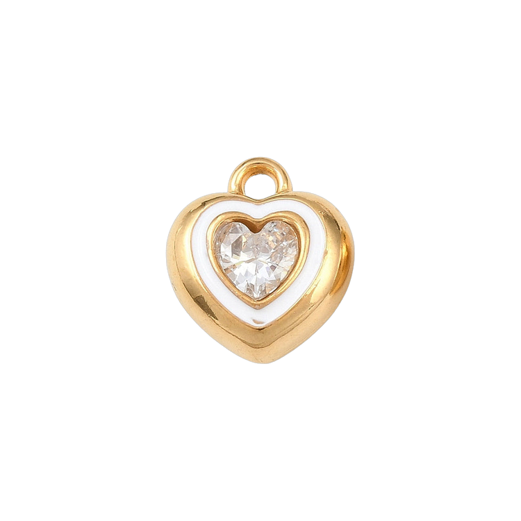 Gold White Heart