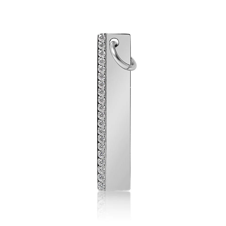 Silver CZ Bar
