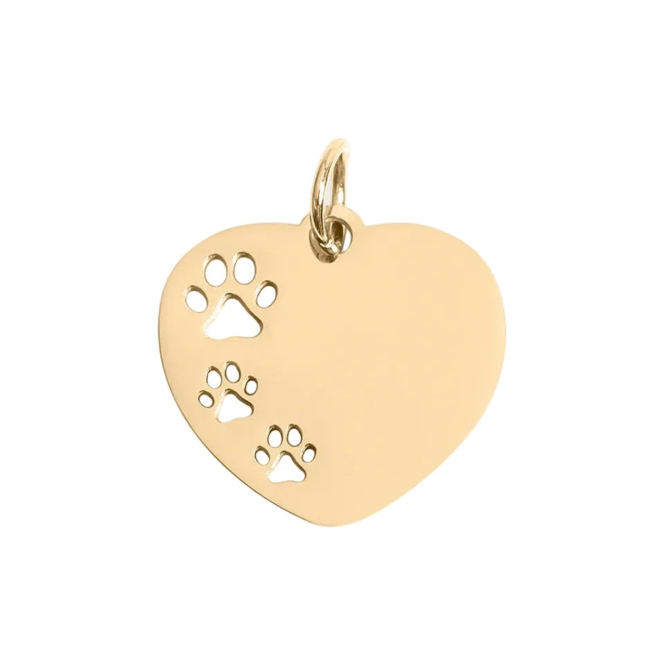Gold Paw Print Heart