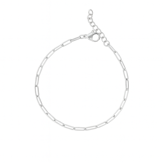 Dainty Silver Paperclip Bracelet